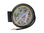 Фара рабочего света круглая 115х115x55мм 27Вт (9 LED) расс. свет (Flood) 12-24V ход. огни MEGAPOWER